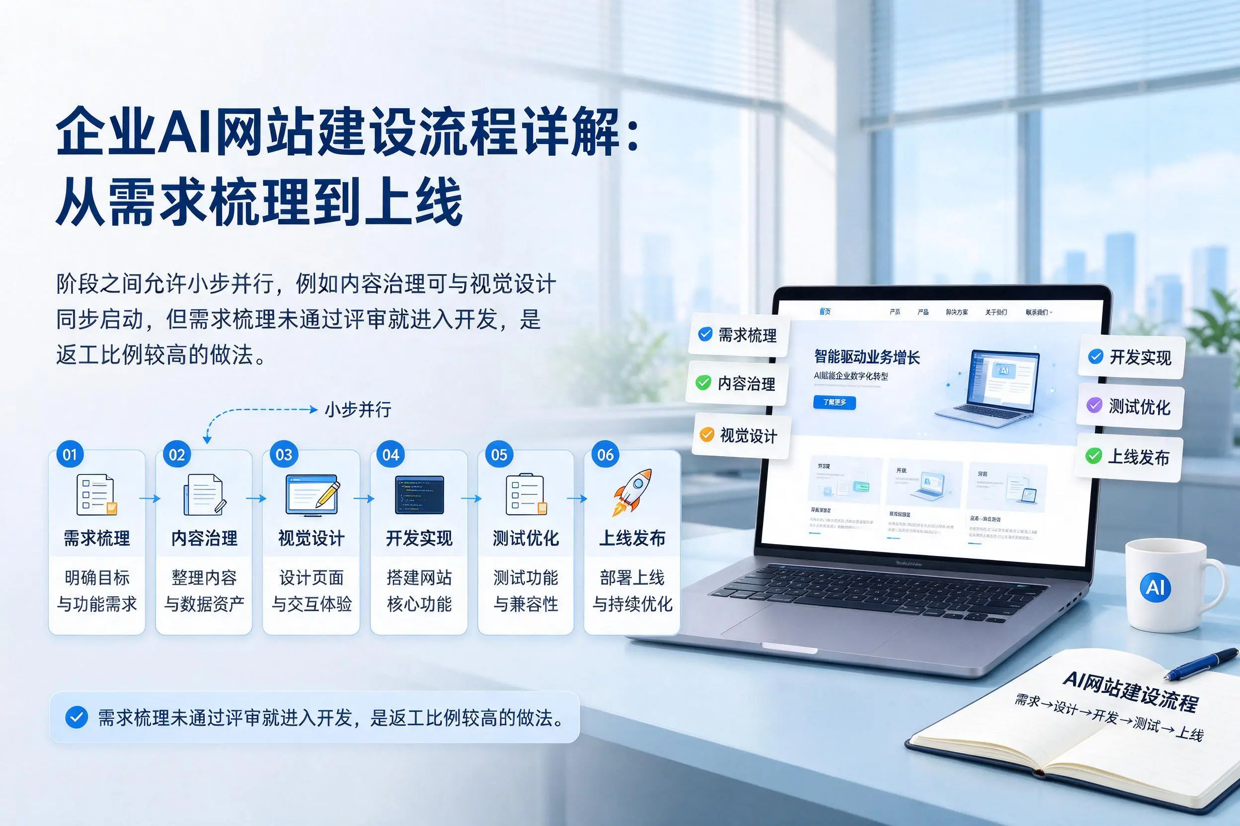 文山企业AI网站建设流程详解:从需求梳理到上线