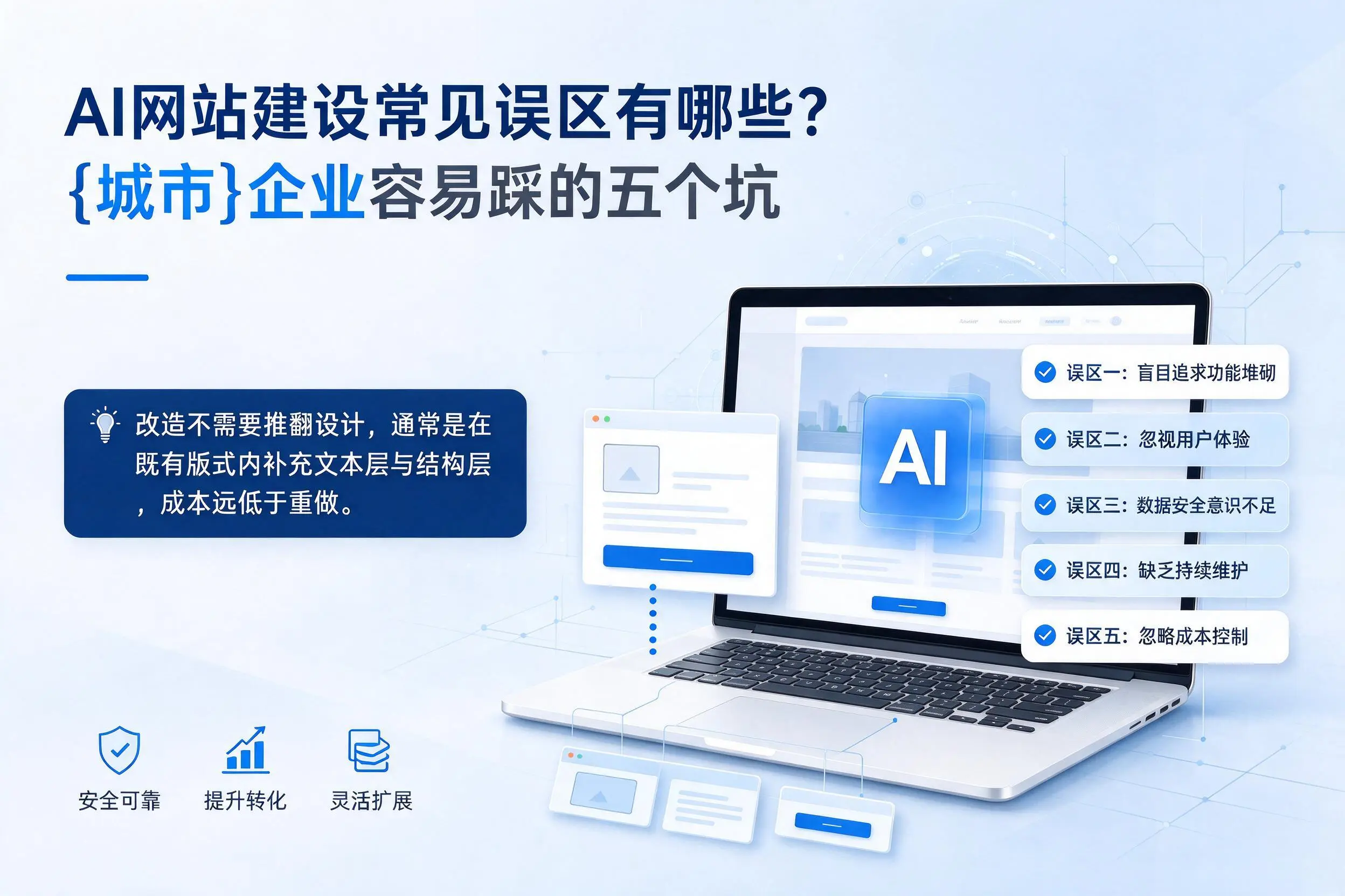 AI网站建设常见误区有哪些？文山企业容易踩的五个坑