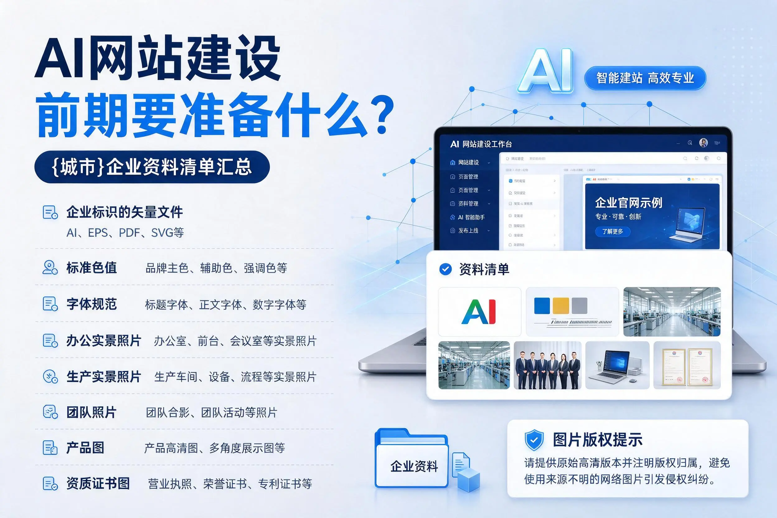 AI网站建设前期要准备什么？文山企业资料清单汇总