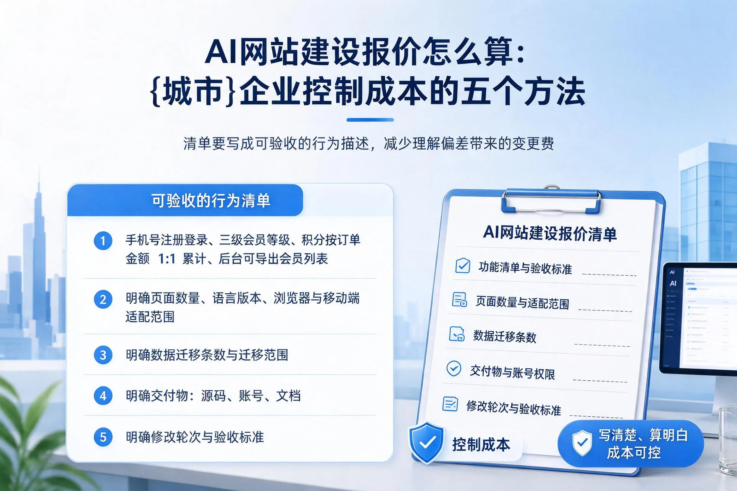 AI网站建设报价怎么算:文山企业控制成本的五个方法